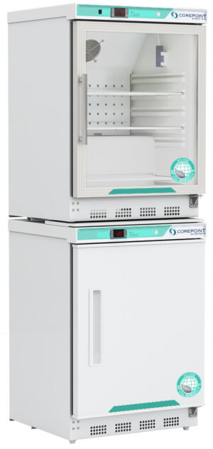 PRF092WWG/0 9 Cu. Ft. Glass Door Refrigerator & Solid Door Manual Defrost Freezer Combination