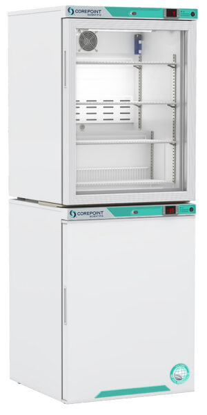 PRF102WWG/030 10 Cu. Ft. Glass Door Refrigerator & Solid Door Manual Defrost Freezer (-30°C Operation) Combination