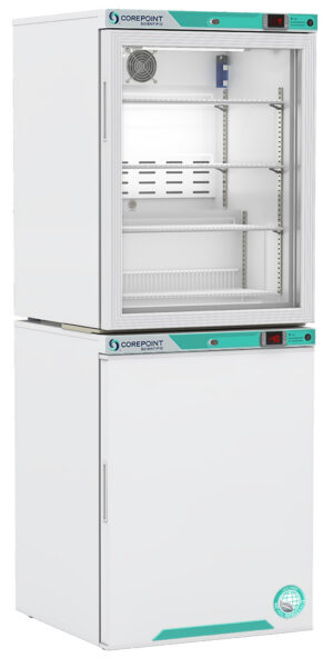 PRF102WWG/040 10 Cu. Ft. Glass Door Refrigerator & Solid Door Manual Defrost Freezer (-40°C Operation) Combination