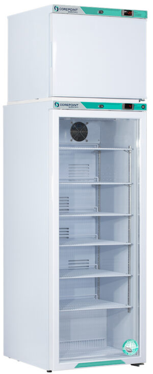 PRF122WWG-0A 12 Cu. Ft. Glass Door Refrigerator & Solid Door Auto Defrost Freezer Combination