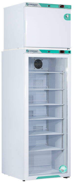 PRF122WWG-0CAD 12 Cu. Ft. Glass Door Refrigerator & Solid Door Controlled Auto Defrost Freezer Combination